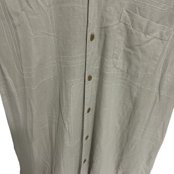 Tommy Bahama Adult Large Tan Button Up 100% Silk Shirt - Picture 3 of 7